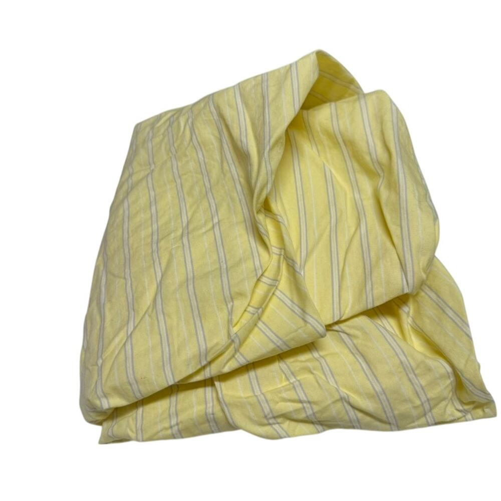 Just One You 100% Cotton Crib Sheet Yellow White Gray Stripe Fits Standard